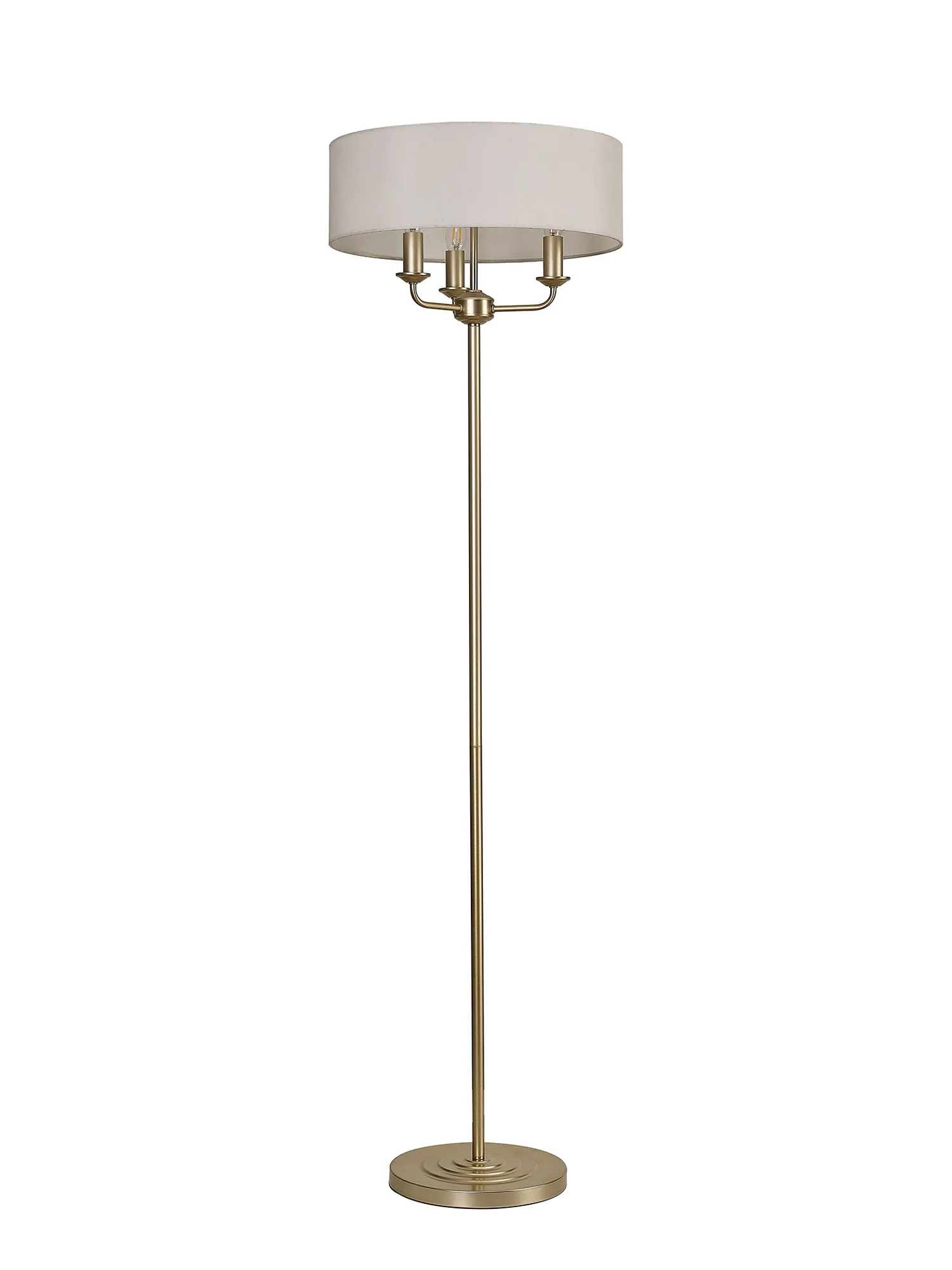 Banyan 45cm 3 Light Floor Lamp Champagne Gold, White DK0987  Deco Banyan CG WH